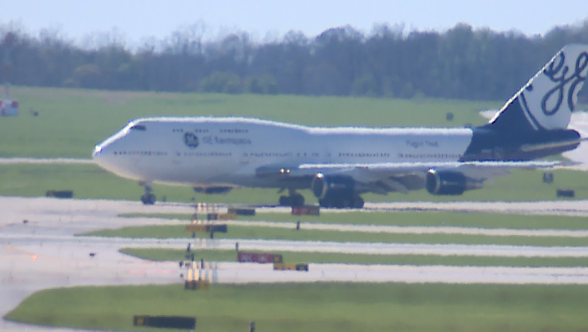 GE Aerospace 747 Flying Laboratory visits Cincinnati for the first time