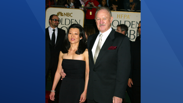 Gene Hackman & wife Betsy Arakawa during The 60th Annual Golden Globe Awards - Arrivals at The Beverly Hilton Hotel in Beverly Hills, California