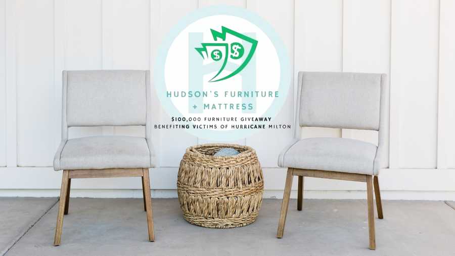 Hudson's Furniture + Mattress is donating 100K worth of furniture.