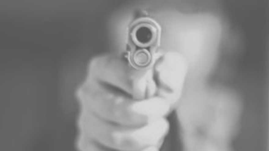 Man killed while pointing gun at woman