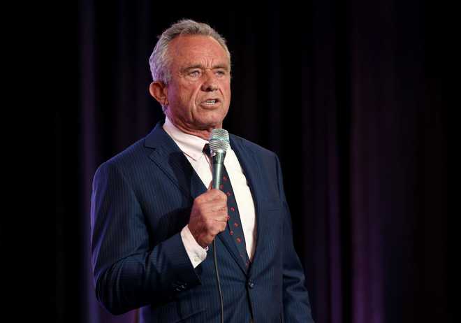 WASHINGTON, DC - MAY 24: Independent presidential candidate Robert F. Kennedy Jr. speaks at the Libertarian National Convention on May 24, 2024 in Washington, DC. Kennedy is seeking qualification to be part of the first presidential debate currently scheduled on June 27 between Democratic presidential nominee President Joe Biden and Republican presidential nominee former President Donald Trump.  (Photo by Kevin Dietsch/Getty Images)