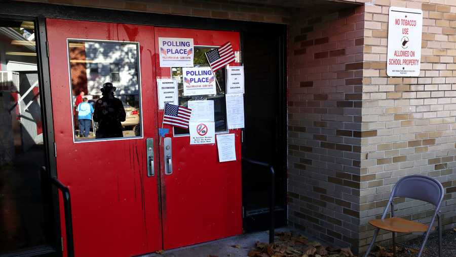 A polling station is seen on Election Day at Stonewall Jackson Middle School on November 6, 2018 in Charleston, West Virginia.