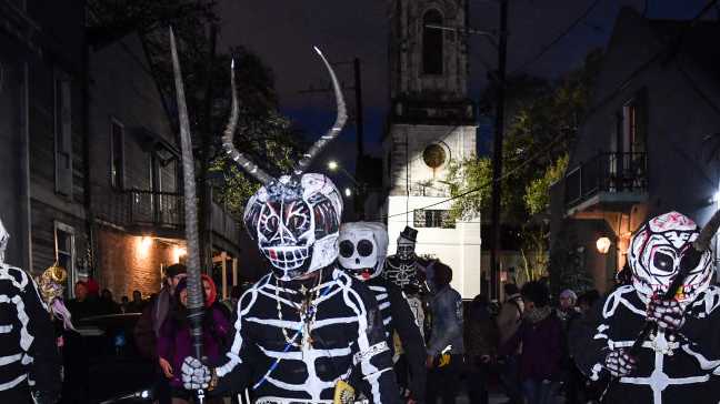 North Side Skull and Bone Gang wakes up New Orleans for Mardi Gras Day