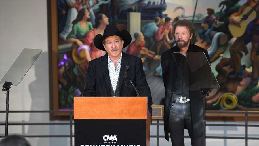 Kix Brooks and Ronnie Dunn of Brooks & Dunn attend the CMA Presents Country Music Hall Of Fame 2019 Inductee Ceremony at The Country Music Hall of Fame on March 18, 2019 in Nashville, Tennessee.