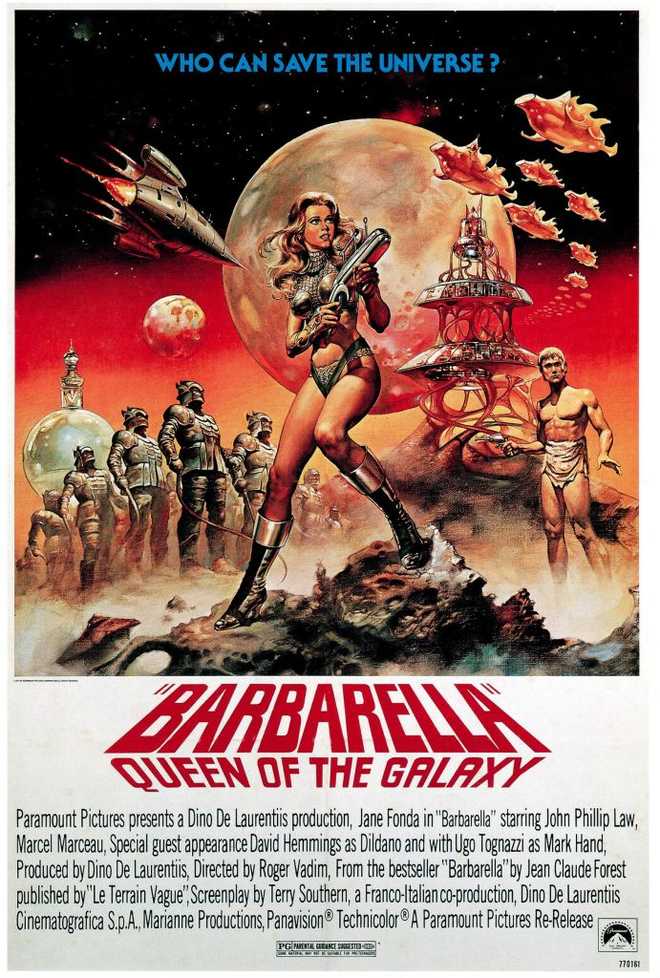 Barbarella (aka Barbarella: Queen Of The Galaxy), poster, Jane Fonda in 1977. (Photo by LMPC via Getty Images)