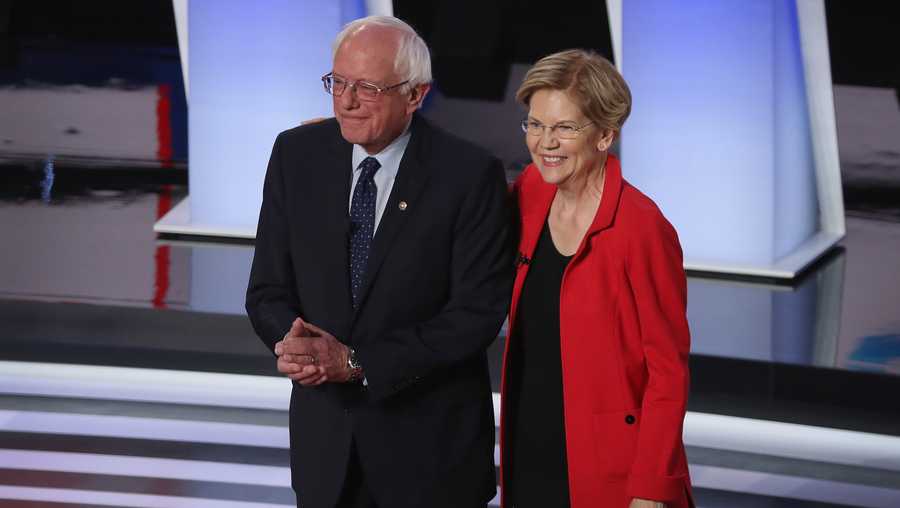 File photo: Bernie Sanders and Elizabeth Warren