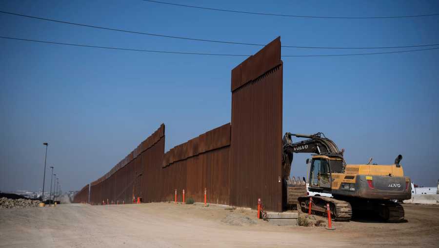 Construction is seen on the secondary fence that separates the United States and Mexico in the San Diego Sector on Aug. 22, 2019 in San Diego, Calif.