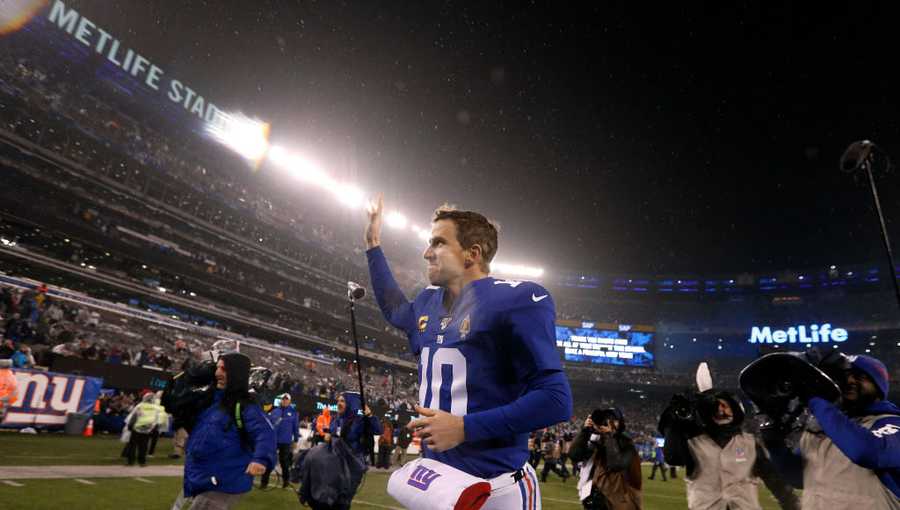 Giants quarterback Eli Manning, who won two Super Bowl rings