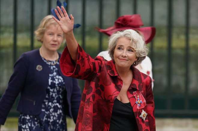 Dame&#x20;Emma&#x20;Thompson&#x20;arriving&#x20;at&#x20;Westminster&#x20;Abbey,&#x20;London,&#x20;ahead&#x20;of&#x20;the&#x20;coronation&#x20;of&#x20;King&#x20;Charles&#x20;III&#x20;and&#x20;Queen&#x20;Camilla&#x20;on&#x20;Saturday.&#x20;Picture&#x20;date&#x3A;&#x20;Friday&#x20;May&#x20;5,&#x20;2023.&#x20;&#x28;Photo&#x20;by&#x20;Jacob&#x20;King&#x2F;PA&#x20;Images&#x20;via&#x20;Getty&#x20;Images&#x29;
