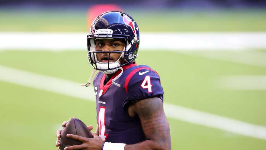 Quarterback Deshaun Watson of the Houston Texans is shown in action against the Tennessee Titans during a game at NRG Stadium on Jan. 3, 2021 in Houston. (Photo by Carmen Mandato/Getty Images)