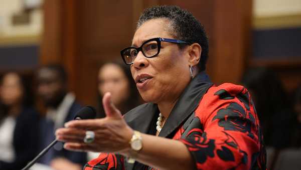 WASHINGTON, DC - JULY 20: Housing and Urban Development Secretary Marcia Fudge testifies before the House Financial Services Committee in the Rayburn House Office Building on Capitol Hill on July 20, 2021 in Washington, DC. Fudge testified about the role of affordable housing in the context of the proposed bipartisan infrastructure legislation. (Photo by Chip Somodevilla/Getty Images)