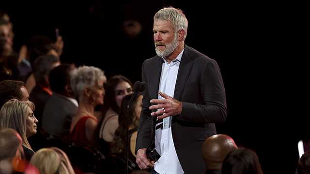 INGLEWOOD, CALIFORNIA - FEBRUARY 10: Brett Favre presents at the NFL Honors show at the YouTube Theater on February 10, 2022 in Inglewood, California. (Photo by Michael Owens/Getty Images)