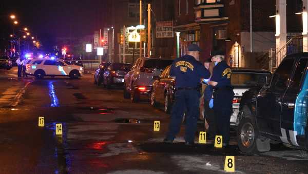 PHILADELPHIA, UNITED STATES - JULY 3: Officials from the Crime Scene Unit investigate the crime scene of the mass shooting in Philadelphia, United States on July 3, 2023. Six people were shot in total, four people were killed as the remaining two were injured. There didnât appear to be a connection between the shooter and the victims. (Photo by Kyle Mazza/Anadolu Agency via Getty Images)