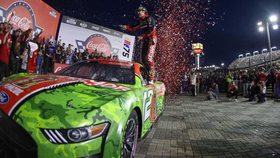 Winner of CocaCola 600 races with name of fallen Cincinnati Marine on car