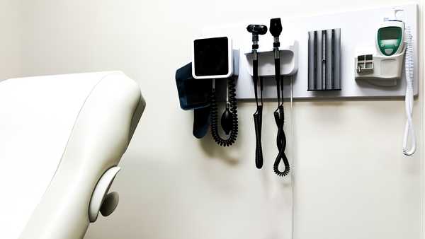 medical equipment in doctor's examination room