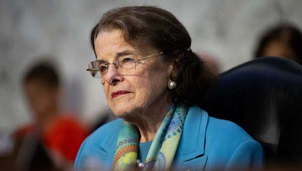 US Senator Dianne Feinstein (D-CA) looks on during a Senate Select Intelligence Committee hearing on Capitol Hill in Washington, DC, on July 12, 2023. (Photo by SAUL LOEB / AFP) (Photo by SAUL LOEB/AFP via Getty Images)