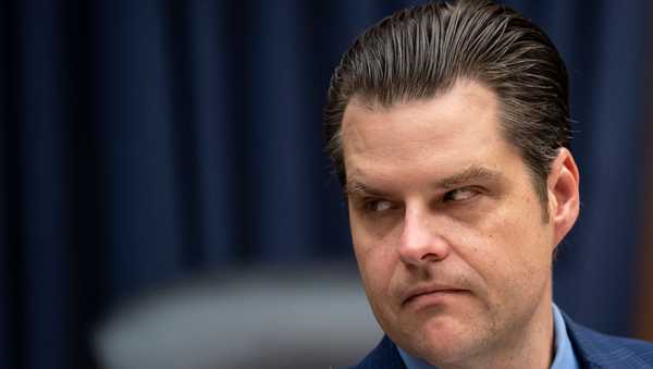 WASHINGTON, DC - JULY 18: Rep. Matt Gaetz (R-FL) attends a House Armed Services Subcommittee on Cyber, Information Technologies and Innovation hearing about artificial intelligence on Capitol Hill July 18, 2023 in Washington, DC. The hearing focused on barriers that prevent the Department of Defense from adopting and deploying A.I. effectively and the risks from adversarial A.I. (Photo by Drew Angerer/Getty Images)