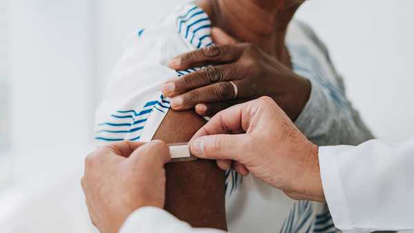 Bandage after applying vaccine