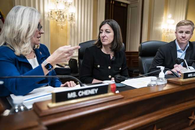 Washington,&#x20;DC&#x20;-&#x20;July&#x20;19&#x20;&#x3A;&#x20;Vice&#x20;Chair&#x20;Rep.&#x20;Liz&#x20;Cheney,&#x20;R-Wyo.,&#x20;and&#x20;Rep.&#x20;Elaine&#x20;Luria,&#x20;D-Va.,&#x20;speak&#x20;during&#x20;a&#x20;practice&#x20;session&#x20;for&#x20;the&#x20;upcoming&#x20;hearing&#x20;by&#x20;the&#x20;House&#x20;select&#x20;committee&#x20;investigating&#x20;the&#x20;Jan.&#x20;6&#x20;attack&#x20;on&#x20;the&#x20;U.S.&#x20;Capitol,&#x20;on&#x20;Capitol&#x20;Hill&#x20;on&#x20;Tuesday,&#x20;July&#x20;19,&#x20;2022&#x20;in&#x20;Washington,&#x20;DC.&#x20;&#x28;Photo&#x20;by&#x20;Jabin&#x20;Botsford&#x2F;The&#x20;Washington&#x20;Post&#x20;via&#x20;Getty&#x20;Images&#x29;