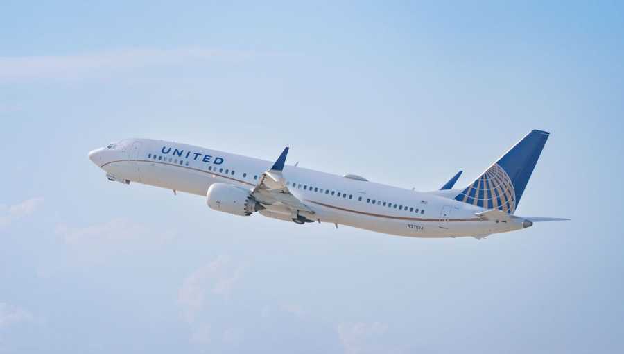 LOS ANGELES, CA - JULY 30: United Airlines Boeing 737-9 takes off from Los Angeles international Airport on July 30, 2022 in Los Angeles, California.