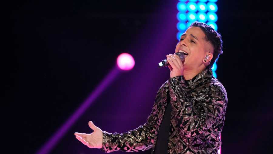 The Voice -- Live Semi-Final Top 8 Eliminations Episode 2219B -- Pictured: Omar Jose Cardona -- (Photo by: Trae Patton/NBC via Getty Images)