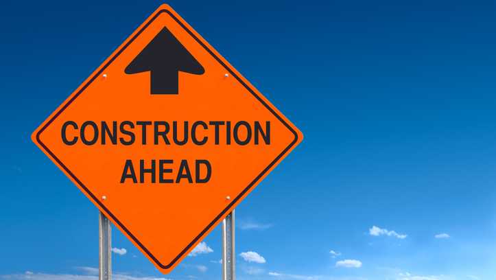 Orange Warning Construction Ahead Orange Warning Construction Ahead