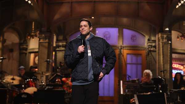 SATURDAY NIGHT LIVE -- "Pete Davidson, Ice Spice" Episode 1845 -- Pictured: Host Pete Davidson during the Monologue on Saturday, October 14, 2023 -- (Photo by: Will Heath/NBC via Getty Images)