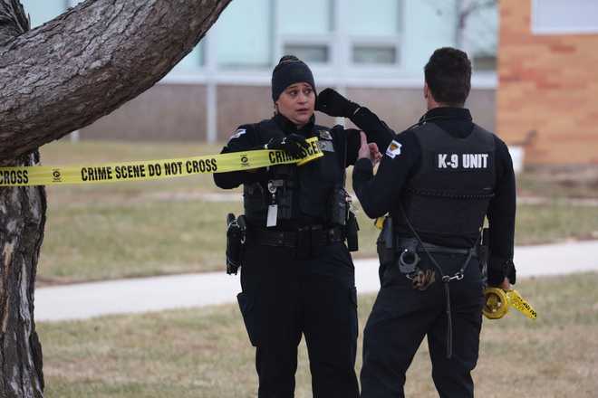 PERRY,&#x20;IOWA&#x20;-&#x20;JANUARY&#x20;04&#x3A;&#x20;Law&#x20;enforcement&#x20;officials&#x20;put&#x20;up&#x20;police&#x20;tape&#x20;at&#x20;the&#x20;Perry&#x20;Middle&#x20;School&#x20;and&#x20;High&#x20;School&#x20;complex&#x20;in&#x20;response&#x20;to&#x20;a&#x20;school&#x20;shooting&#x20;on&#x20;January&#x20;04,&#x20;2024&#x20;in&#x20;Perry,&#x20;Iowa.&#x20;Students&#x20;were&#x20;returning&#x20;to&#x20;classes&#x20;today&#x20;following&#x20;the&#x20;holiday&#x20;break.&#x20;&#x28;Photo&#x20;by&#x20;Scott&#x20;Olson&#x2F;Getty&#x20;Images&#x29;