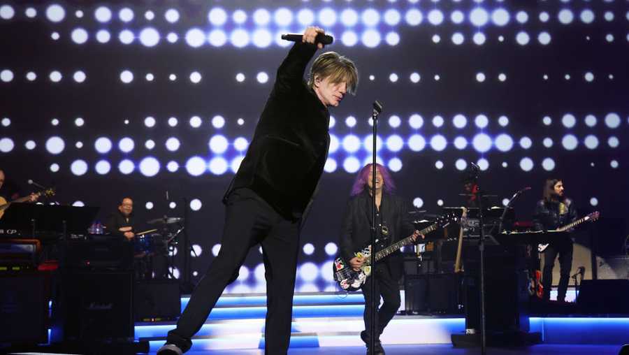 LOS ANGELES, CALIFORNIA - FEBRUARY 02: (L-R) John Rzeznik and Robby Takac of Goo Goo Dolls perform onstage during the 2024 MusiCares Person of the Year Honoring Jon Bon Jovi during the 66th GRAMMY Awards on February 02, 2024 in Los Angeles, California. (Photo by Kevin Mazur/Getty Images for The Recording Academy)