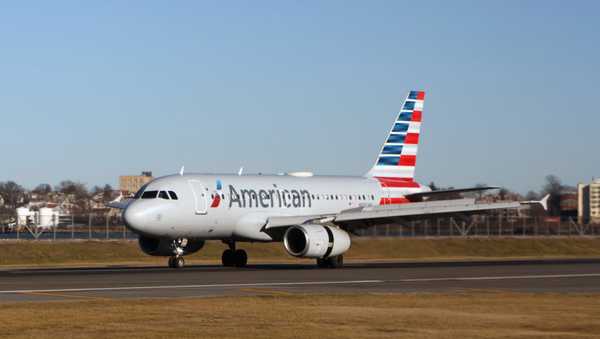 NEW YORK, NEW YORK - FEBRUARY 04: A general view of an American Airlines jet photographed at LaGuardia Airport on February 4, 2024 in the Queens borough of New York City, United States. (Photo by Bruce Bennett/Getty Images)