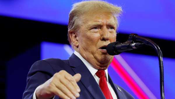NATIONAL HARBOR, MARYLAND - FEBRUARY 24: Republican presidential candidate and former U.S. President Donald Trump speaks at the Conservative Political Action Conference (CPAC) at the Gaylord National Resort Hotel And Convention Center on February 24, 2024 in National Harbor, Maryland. Attendees descended upon the hotel outside of Washington DC to participate in the four-day annual conference and hear from conservative speakers from around the world who range from journalists, U.S. lawmakers, international leaders and businessmen. (Photo by Anna Moneymaker/Getty Images)