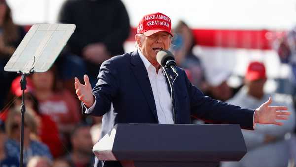 Former US President and Republican presidential candidate Donald Trump speaks during a Buckeye Values PAC Rally in Vandalia, Ohio, on March 16, 2024. (Photo by KAMIL KRZACZYNSKI / AFP) (Photo by KAMIL KRZACZYNSKI/AFP via Getty Images)