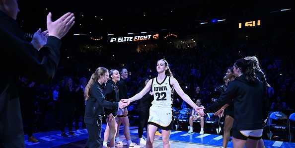 ALBANY,&#x20;NEW&#x20;YORK&#x20;-&#x20;APRIL&#x20;01&#x3A;&#x20;Caitlin&#x20;Clark&#x20;&#x23;22&#x20;of&#x20;the&#x20;Iowa&#x20;Hawkeyes&#x20;is&#x20;introduced&#x20;during&#x20;pregame&#x20;ceremonies&#x20;against&#x20;the&#x20;LSU&#x20;Tigers&#x20;during&#x20;the&#x20;Elite&#x20;Eight&#x20;round&#x20;of&#x20;the&#x20;2024&#x20;NCAA&#x20;Women&amp;apos&#x3B;s&#x20;Basketball&#x20;Tournament&#x20;held&#x20;at&#x20;MVP&#x20;Arena&#x20;on&#x20;April&#x20;1,&#x20;2024&#x20;in&#x20;Albany,&#x20;New&#x20;York.&#x20;&#x28;Photo&#x20;by&#x20;Greg&#x20;Fiume&#x2F;NCAA&#x20;Photos&#x20;via&#x20;Getty&#x20;Images&#x29;