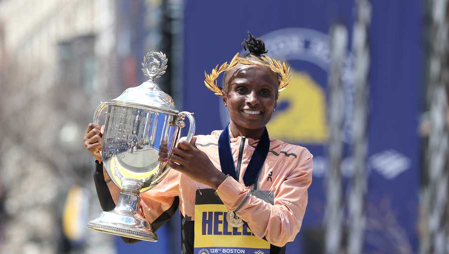 Kenya's Hellen Obiri repeats win in Boston Marathon women's race