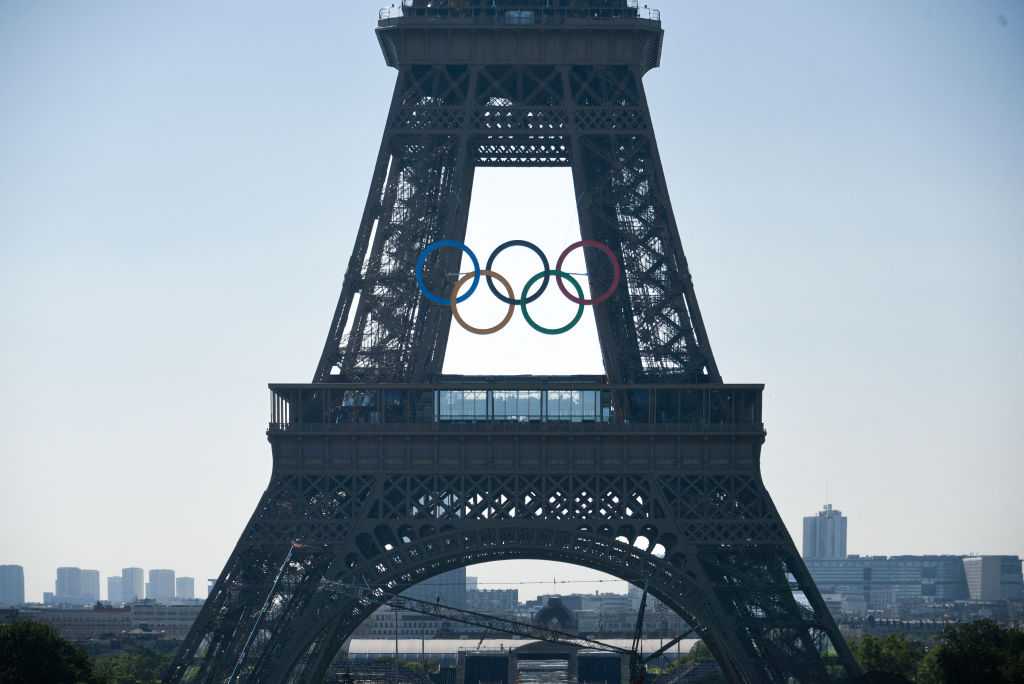 Paris Olympics Organizers Unveil A Display Of The Five Olympic Rings ...