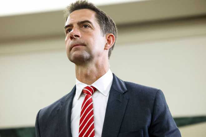 WASHINGTON,&#x20;DC&#x20;-&#x20;JUNE&#x20;13&#x3A;&#x20;U.S.&#x20;Sen.&#x20;Tom&#x20;Cotton&#x20;&#x28;R-AR&#x29;&#x20;departs&#x20;from&#x20;a&#x20;luncheon&#x20;with&#x20;Republican&#x20;presidential&#x20;candidate,&#x20;former&#x20;U.S.&#x20;President&#x20;Donald&#x20;Trump&#x20;at&#x20;the&#x20;National&#x20;Republican&#x20;Senatorial&#x20;Committee&#x20;building&#x20;on&#x20;June&#x20;13,&#x20;2024&#x20;in&#x20;Washington,&#x20;DC.&#x20;Trump&#x20;is&#x20;visiting&#x20;Capitol&#x20;Hill&#x20;to&#x20;meet&#x20;with&#x20;Senate&#x20;Republicans&#x20;and&#x20;participate&#x20;in&#x20;additional&#x20;meetings.&#x20;&#x28;Photo&#x20;by&#x20;Anna&#x20;Moneymaker&#x2F;Getty&#x20;Images&#x29;