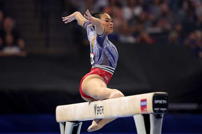 MINNEAPOLIS,&#x20;MINNESOTA&#x20;-&#x20;JUNE&#x20;30&#x3A;&#x20;&#x20;Suni&#x20;Lee&#x20;competes&#x20;on&#x20;the&#x20;balance&#x20;beam&#x20;on&#x20;Day&#x20;Four&#x20;of&#x20;the&#x20;2024&#x20;U.S.&#x20;Olympic&#x20;Team&#x20;Gymnastics&#x20;Trials&#x20;at&#x20;Target&#x20;Center&#x20;on&#x20;June&#x20;30,&#x20;2024&#x20;in&#x20;Minneapolis,&#x20;Minnesota.&#x20;&#x28;Photo&#x20;by&#x20;Elsa&#x2F;Getty&#x20;Images&#x29;