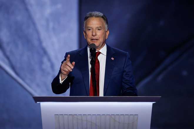 MILWAUKEE, WISCONSIN - JULY 18: Businessman Steven Witkoff speaks on stage on the fourth day of the Republican National Convention at the Fiserv Forum on July 18, 2024 in Milwaukee, Wisconsin. Delegates, politicians, and the Republican faithful are in Milwaukee for the annual convention, concluding with former President Donald Trump accepting his party&apos;s presidential nomination. The RNC takes place from July 15-18. (Photo by Chip Somodevilla/Getty Images)