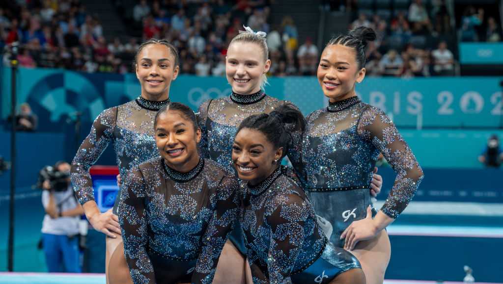 Gallery: USA women's gymnastics team's sparkly leotards dazzle at 2024 ...