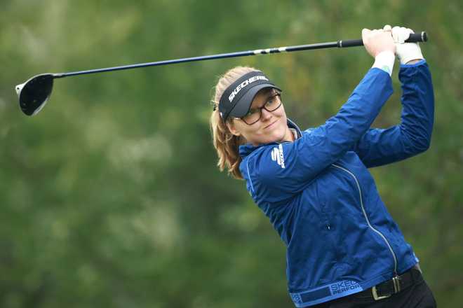 CALGARY, ALBERTA - JULY 25: Brooke Henderson of Canada plays her shot from the 13th tee during the first round of the CPKC Women&amp;apos;s Open at Earl Grey Golf Club on July 25, 2024 in Calgary, Alberta. (Photo by Vaughn Ridley/Getty Images)