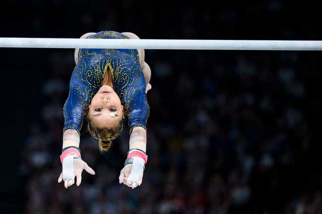 PARIS,&#x20;FRANCE&#x20;-&#x20;JULY&#x20;30&#x3A;&#x20;Flavia&#x20;Saraiva&#x20;of&#x20;Team&#x20;Brazil&#x20;competes&#x20;on&#x20;the&#x20;uneven&#x20;bars&#x20;during&#x20;the&#x20;Artistic&#x20;Gymnastics&#x20;Women&amp;apos&#x3B;s&#x20;Team&#x20;Final&#x20;on&#x20;day&#x20;four&#x20;of&#x20;the&#x20;Olympic&#x20;Games&#x20;Paris&#x20;2024&#x20;at&#x20;the&#x20;Bercy&#x20;Arena&#x20;on&#x20;July&#x20;30,&#x20;2024&#x20;in&#x20;Paris,&#x20;France.&#x20;&#x28;Photo&#x20;by&#x20;Tom&#x20;Weller&#x2F;VOIGT&#x2F;GettyImages&#x29;