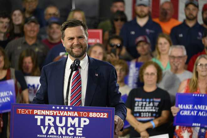 Republican&#x20;vice&#x20;presidential&#x20;nominee,&#x20;U.S.&#x20;Sen.&#x20;JD&#x20;Vance&#x20;&#x28;R-OH&#x29;&#x20;speaks&#x20;at&#x20;a&#x20;rally&#x20;at&#x20;trucking&#x20;company,&#x20;Team&#x20;Hardinger&#x20;on&#x20;Aug.&#x20;28,&#x20;2024&#x20;in&#x20;Erie,&#x20;Pennsylvania.