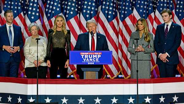 Donald Trump addresses supporters on Election Night