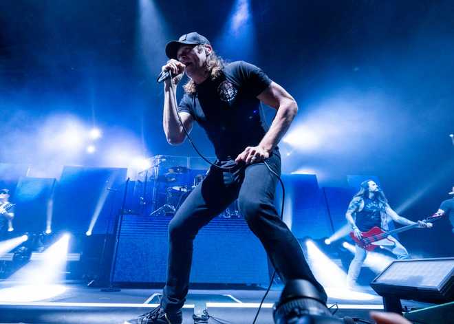 DETROIT, MICHIGAN - NOVEMBER 20: Brad Arnold of 3 Doors Down performs at Little Caesars Arena on November 20, 2024 in Detroit, Michigan. (Photo by Scott Legato/Getty Images)