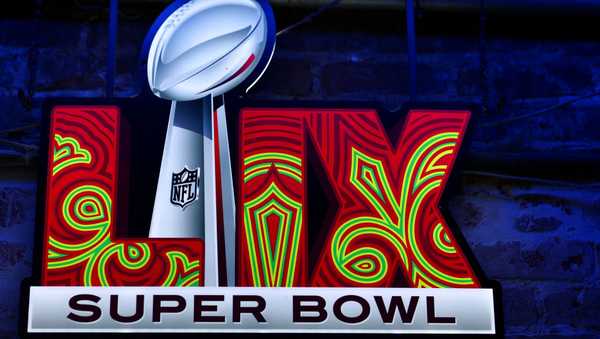 NEW ORLEANS, LOUISIANA - DECEMBER 14: The Super Bowl 59 logo on a promotional display in the French Quarter on December 14, 2024 in New Orleans, Louisiana. (Photo by Aaron M. Sprecher/Getty Images)