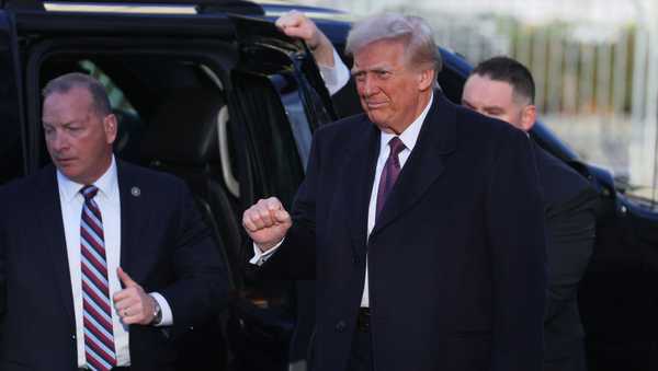 President-elect Donald Trump arrives for services at St. John's Church as part of Inauguration ceremonies on January 20, 2025 in Washington, DC.