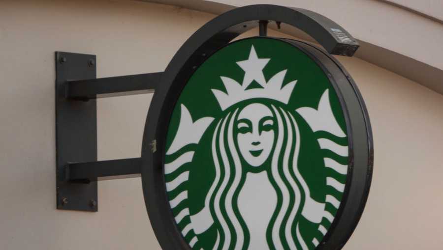 SAN DIEGO, CALIFORNIA - JANUARY 31: The Starbucks Coffee corporate logo is displayed on a sign at their shop on January 31, 2025 in San Diego, California. (Photo by Kevin Carter/Getty Images)