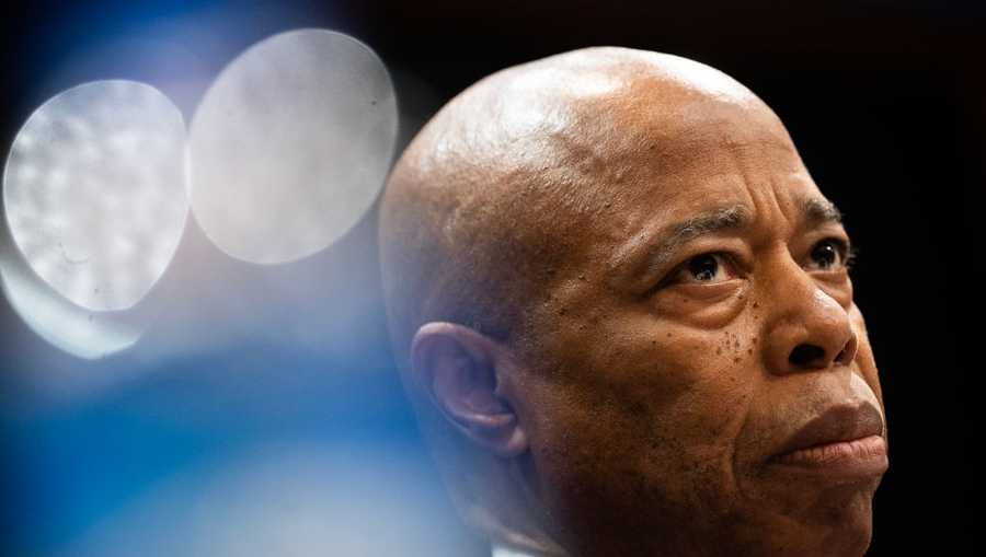 UNITED STATES - MARCH 5: Eric Adams, mayor of New York City, testifies during the House Oversight and Accountability hearing titled &quot;A Hearing with Sanctuary City Mayors,&quot; in the Capitol Visitor Center on Wednesday, March 5, 2025. (Tom Williams/CQ-Roll Call, Inc via Getty Images)