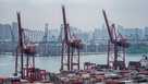 A general view shows shipping containers at the Port of Hong Kong in Hong Kong, on April 9, 2025.