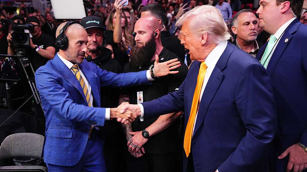 President Donald Trump attends UFC 314 in Miami